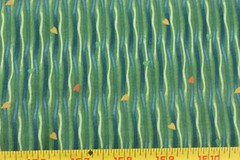 By 1/2 Yd, Tiny Hearts on Green & Blue Striped Cotton/Avlyn/Possibilities,P8203