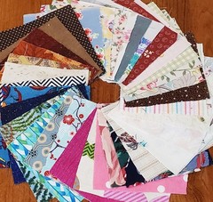 Lot of 150 of 3.5″ Fabric Squares for Quilting/Crafts Multicolor Mostly Vintage