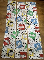 101 Dalmatians Unfinished Curtain Valances Unfinished Fabric Pieces Vintage 1993