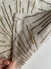 Groundworks Sparklers LinenBeige/Grey Fabric Remnant 24″x24″