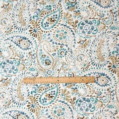 Mill Creek GRESHAM Paisley STONE BLUE Cotton Drapery Pillow Sewing Fabric BTY
