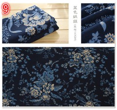 DIY Print Floral Painting Linen Fabric Dress Material Sewing Chinese Cloth Sew