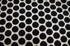 Buttons Black 1.75 inch Cut Velvet Polka Dots on White Regal Upholstery Fabric