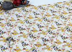 Japanese Fabric Cotton Shiba Inu Animals Print DIY Kimono Curtain Craft Clothes