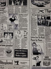 1/2 Yd Quilting News Newspaper Sewing Peace By Piece Cotton Patchwork Print