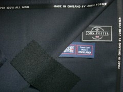 John Foster SUPER 130’s WOOL WORSTED SUITING FABRIC IN “Very Dk. Navy” = 3.6 m.