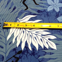 Blue White Black Tropical Ethnic Large Floral Print Cotton 21 inch Wide 3 Yards
