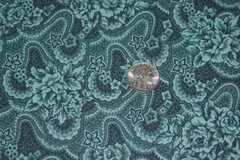 SPRINGS INDUSTRIES * Quality Cotton Fabric * All-Over Floral in Shades of Teal