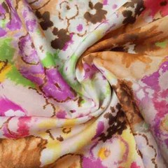 44”Wide By Yard Retro Dress Fabric Natural Silk Cotton Material Flower Children