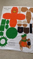 Cranston Print Works TRICK OR TREAT TEDDY Craft Panel 15″ Bear Halloween