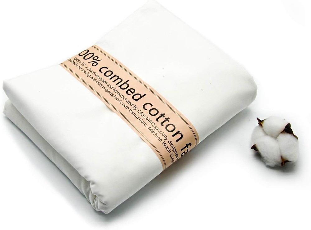 2 Yard White Cotton Fabric,Natural Poplin Fabric by The 2 Yards,