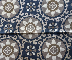 Soleil Exotic Suzani Sapphire Designer Fabric Remnant 24″x24″