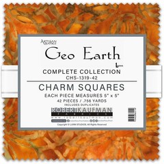 5″ Charm Pack – Batiks Geo Earth Complete Collection Kaufman Fabric M520.63