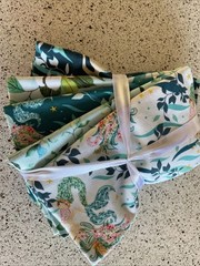 Singer Mermaid Fat Quarter Set 5 Denise Palmer Ocean Floral Teal 18″ x 21″