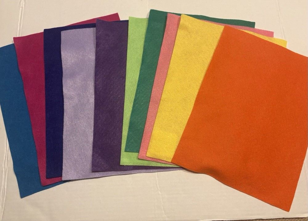 Lot (10) Creatology Craft Felt Fabric Mixed Colors 9 x 12 Brand New!