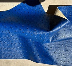 Fabric Upholstery Sample Faux Leather PVC 18″x18″ Ostrich Ocean Blue