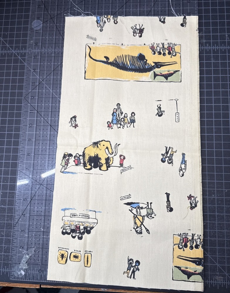 Heather Ross Munki Munki Fabric FIELD TRIP Museum dinosaurs Twill Fabric Htf