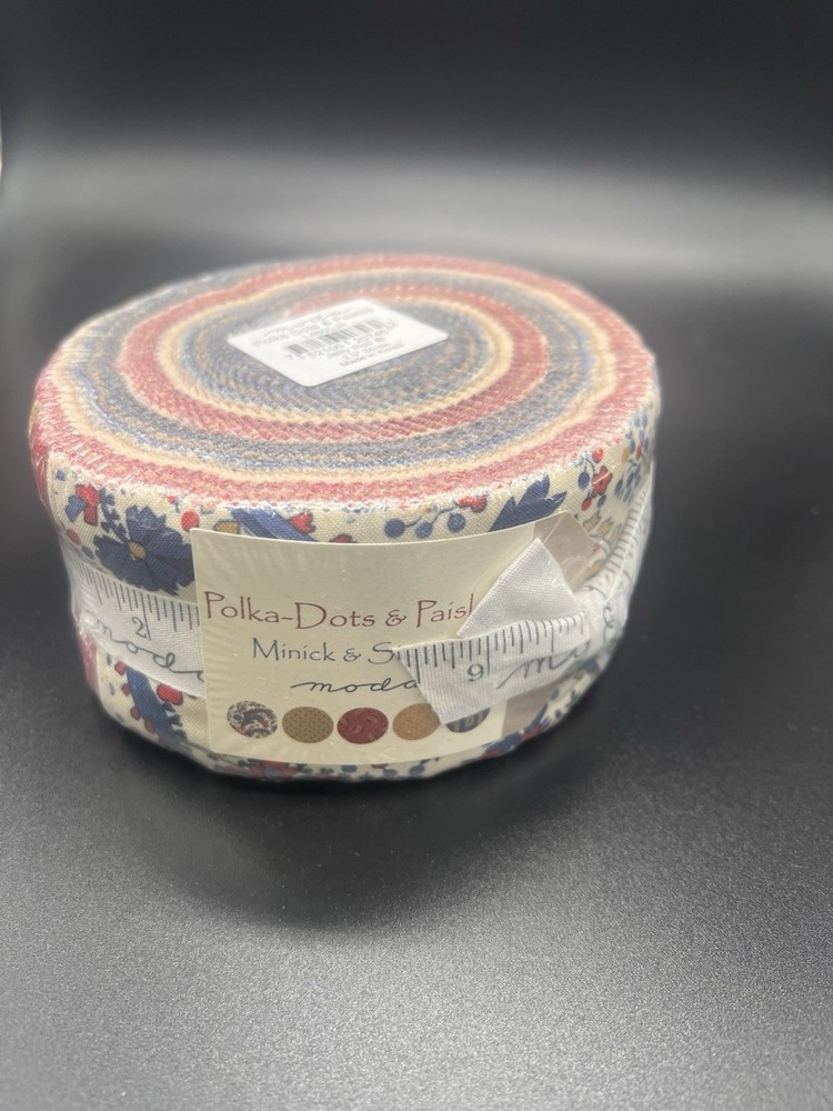 Jelly Roll (25″) Moda Fabrics. Polka-Dots & Paisley Multicolor Quilting Strips