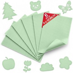 6 PCS Pastel Green Felt Fabric Sheets 9×12 Inch 1.6mm Thick Soft Sewing DIY
