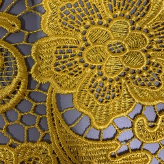 Maggie MUSTARD YELLOW Guipure Venice Heavy Lace Fabric by the Yard – 10019