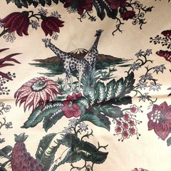 VTG 1980s Stanley King Studio Tropical Jungle Print Fabric 2 yds long 56″W