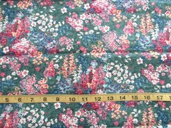 1 1/2 yd Cotton Fabric Multi-Colored Field of Flowers