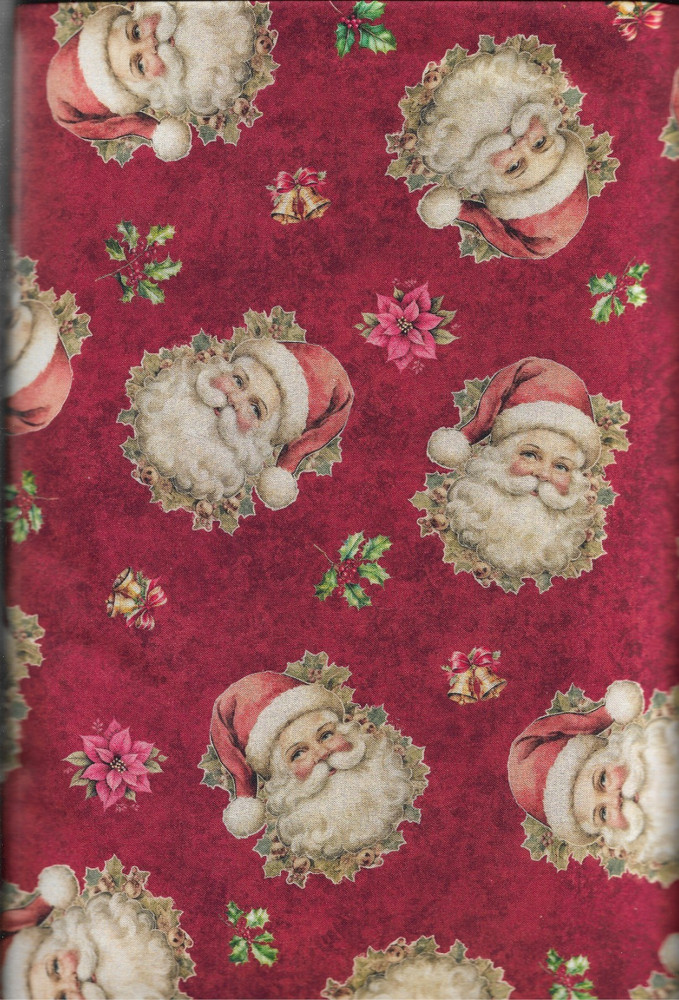 100% cotton Christmas fabric “Holly Jolly Santa” by Quilting Treasures