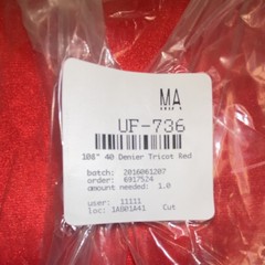 108” 40 Denier tricot red fabric