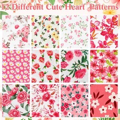 60 PCS Pink Floral Jelly Cotton Fabric Roll Sewing Quilting 2.5×40 Inch