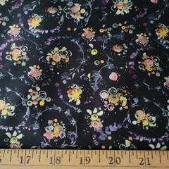 Liberty of London Tana Cotton Lawn – “Floral Thyme” Fruits on Black