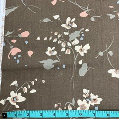 Vtg House N Home Fabrics & Draperies 1982 Brown Floral Upholstery Fabric 2.5 Yds