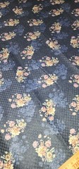 Wool Blend Floral Printed Thick Winter Spun Soft Fabric 45”W Sold BTY Navy