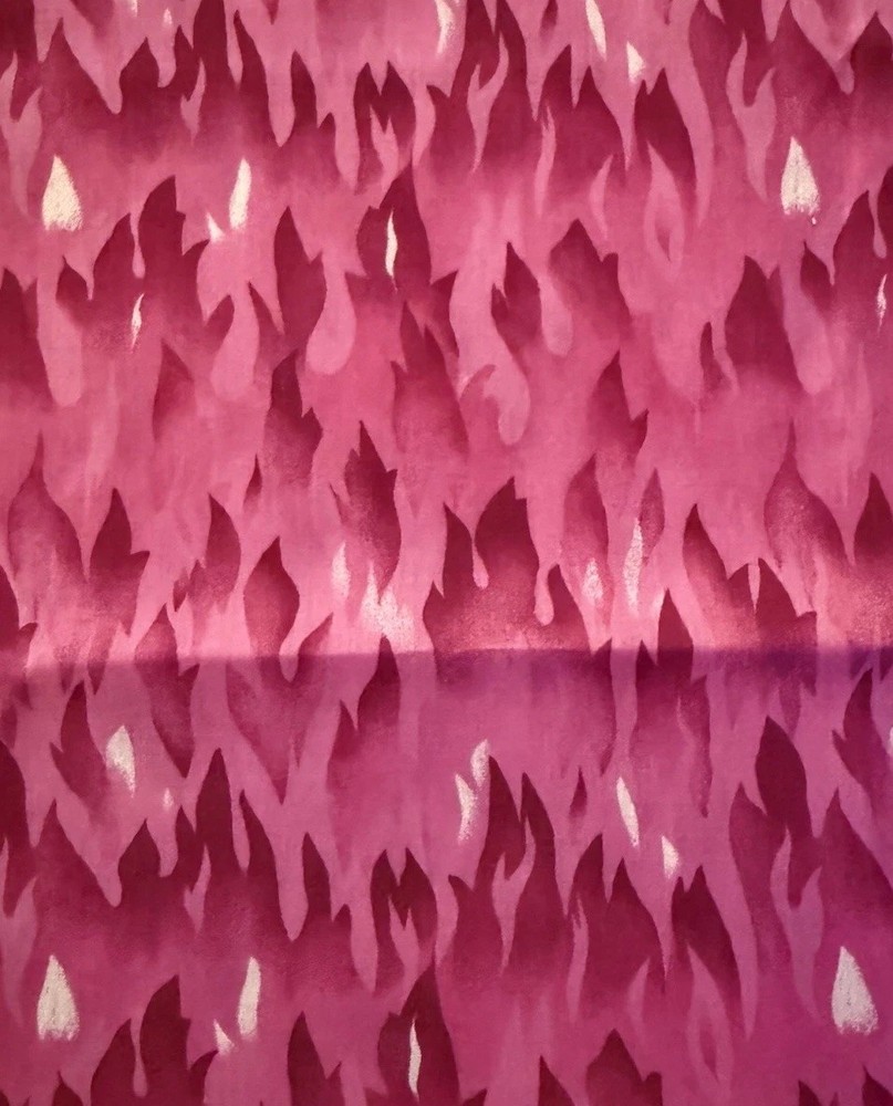 Springs Industries Fabric #5810 Pink & White Flames 44 x 58”