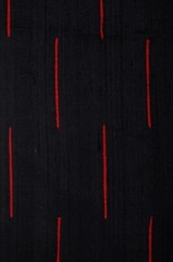 Embroidered Silk Dupioni – Black with Red