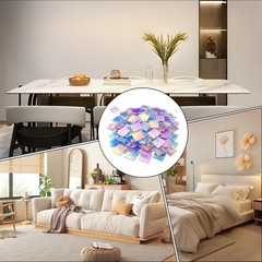 Holographic Acrylic Squares 100 Pieces Colorful High-Clarity Mini