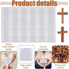 Pocket Prayer Quilt Set 48 Pcs Panel Prayer Quilt Squares with 50 Pcs