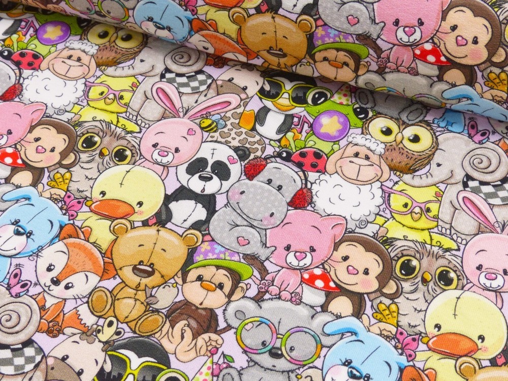 1M X 1.50M Jersey Crazy Animals By Herzberührt