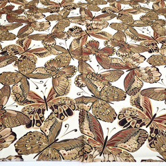 Shimmer Butterflies Metallic Gold On Cream Cotton CM9294 Timeless Treasures BTY