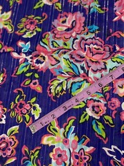 17″ by 50″ wide colorful fabric with metallic accent threads DARK BLUE GEM