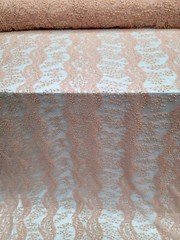 Deluxe PEACH Embroidered Handmade Lace By The Yard_ Hand Beaded Mesh Lace Fabric
