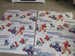 4 pcs Vintage JC Penney NFL Football Sports Team Logo FABRIC Curtains 54×42