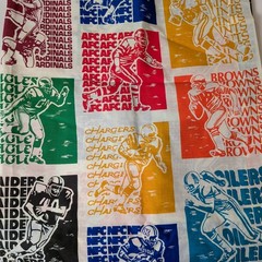 Vintage NFL Football Fabric Colorful Retro Craft Sewing Packers Patriots Saints