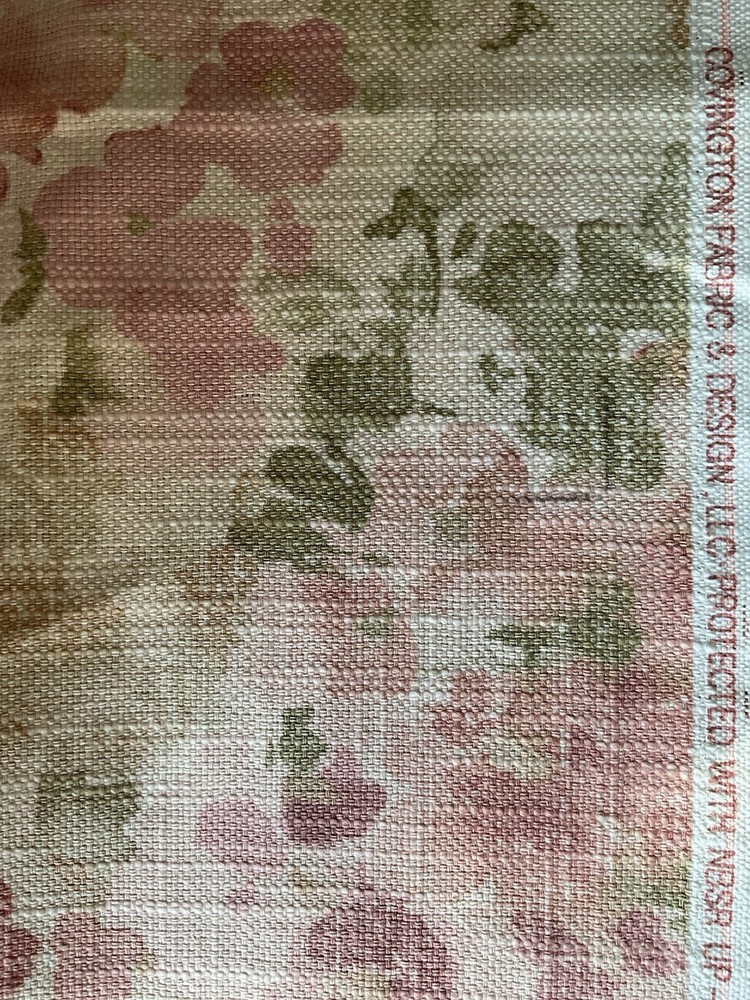 Covington Fabric 54 Inches Wide X 42 Inches Long Blush Pink On Cream Cotton