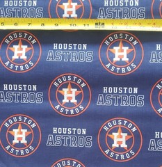 1/2 yard HOUSTON ASTROS Fabric Cotton Material 18″ x 57″ MLB BASEBALL NEW