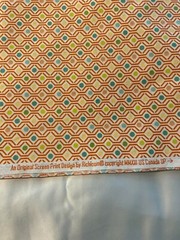 Richloom cotton print fabric orange geometric pattern with dots x 43″