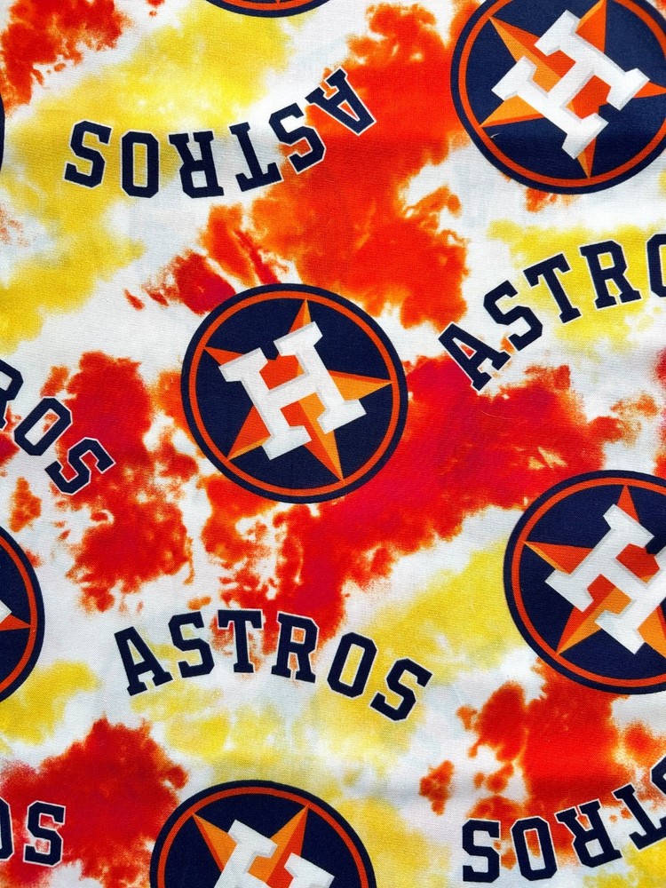 MLB HOUSTON ASTROS Large Logo 100% cotton fabric license By the HALF Yard