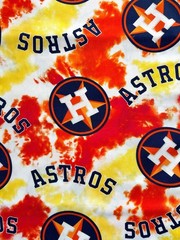 MLB HOUSTON ASTROS Large Logo 100% cotton fabric license By the HALF Yard
