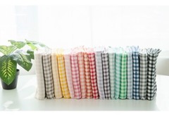 Double Gauze 1cm Check Fabric – Washed Cotton Large Width 18 Colors Available
