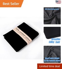 Versatile 5 Yard Black Cotton Poplin – Soft Quilting Fabric by the Yard