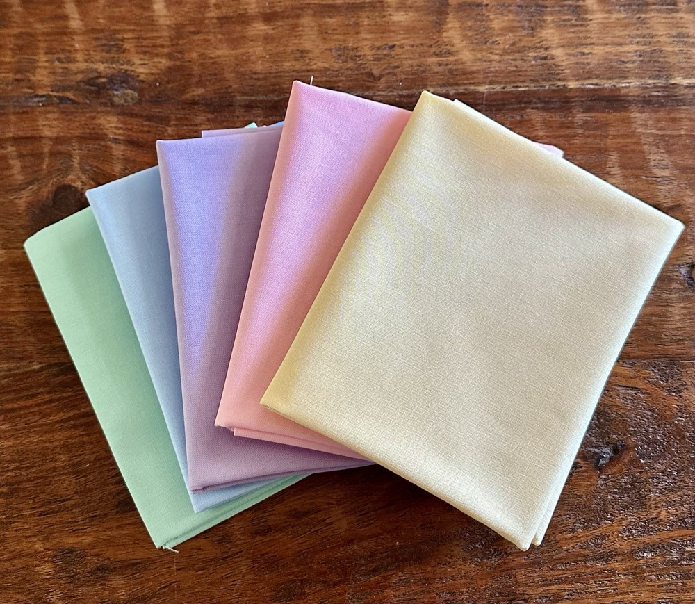 5 Fat Quarters Pastel Riley Blake Confetti Cottons Solids Quilt Fabric
